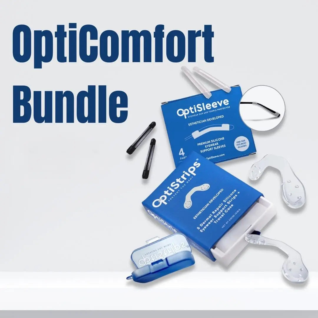 OptiComfort Bundle 1 Box OptiStrips + 1 Box OptiSleeve – Anti-Slip Glasses Grips | Fits All Frames OptiStrips